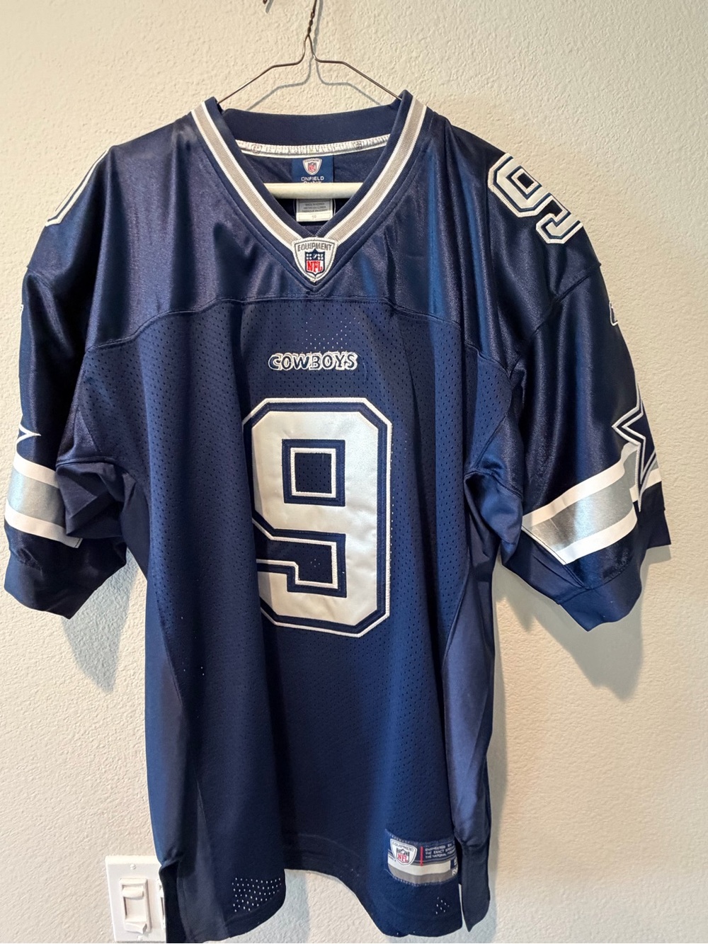 Reebok Navy and White Dallas Cowboys #9 Football Jersey - Men